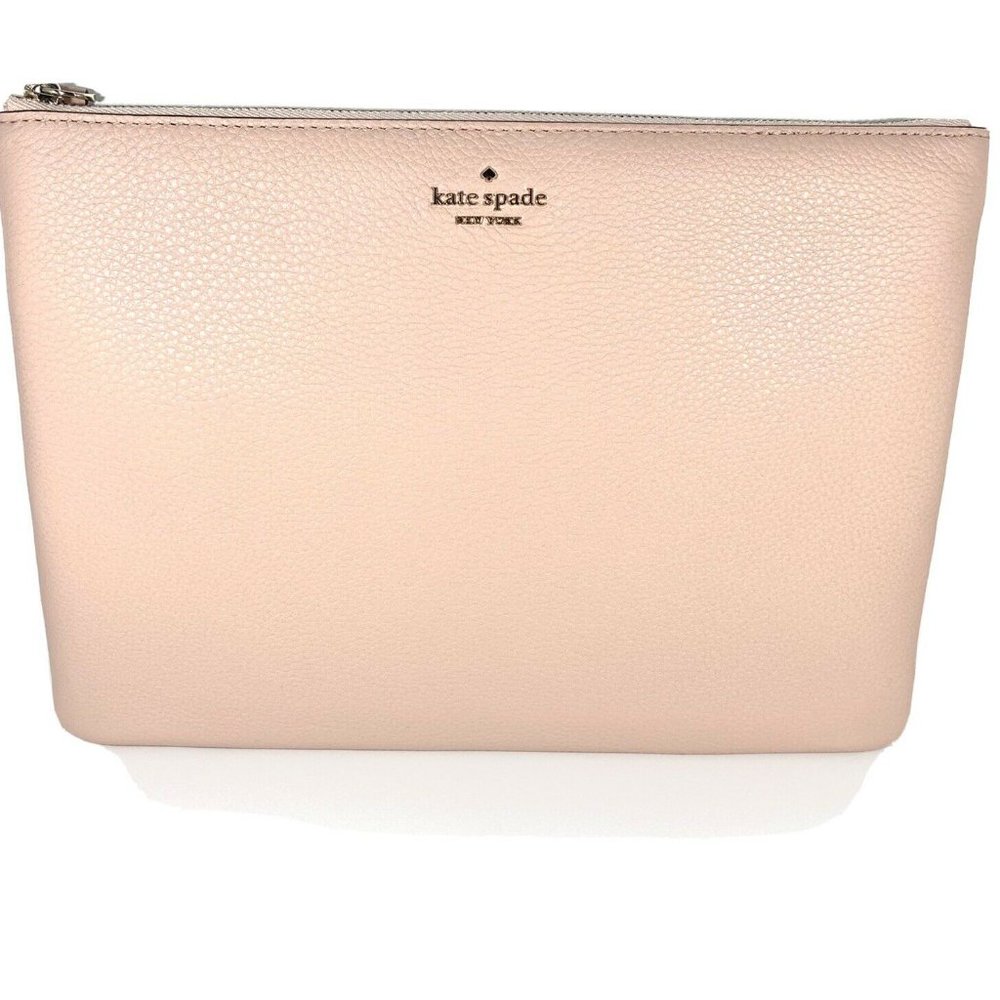 NWT Kate Spade Jackson Leather Large Zip Pouch, Ro